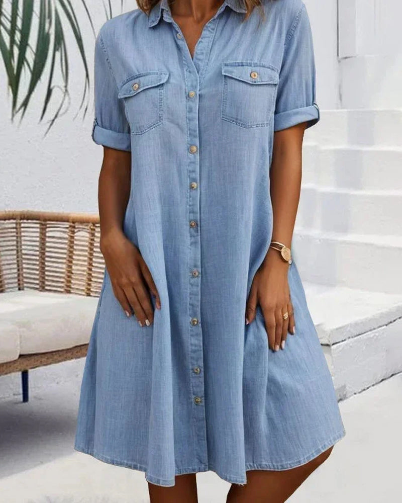 Lise™ | Denim Skjortekjole