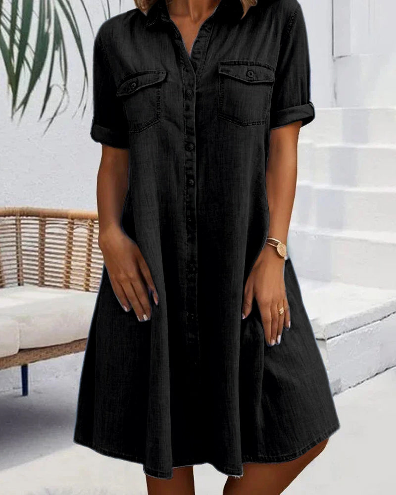 Lise™ | Denim Skjortekjole