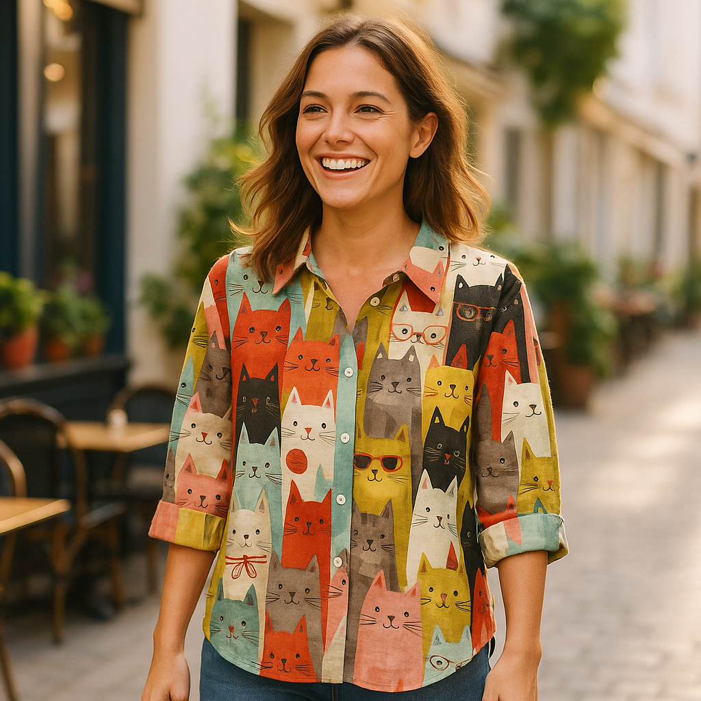 Ingrid™ | Kunstnerisk Blomstret Skjorte